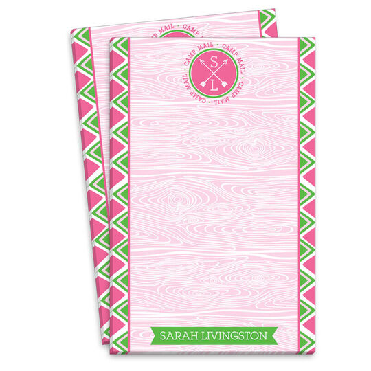 Pink Arrow Camp Mail Notepads